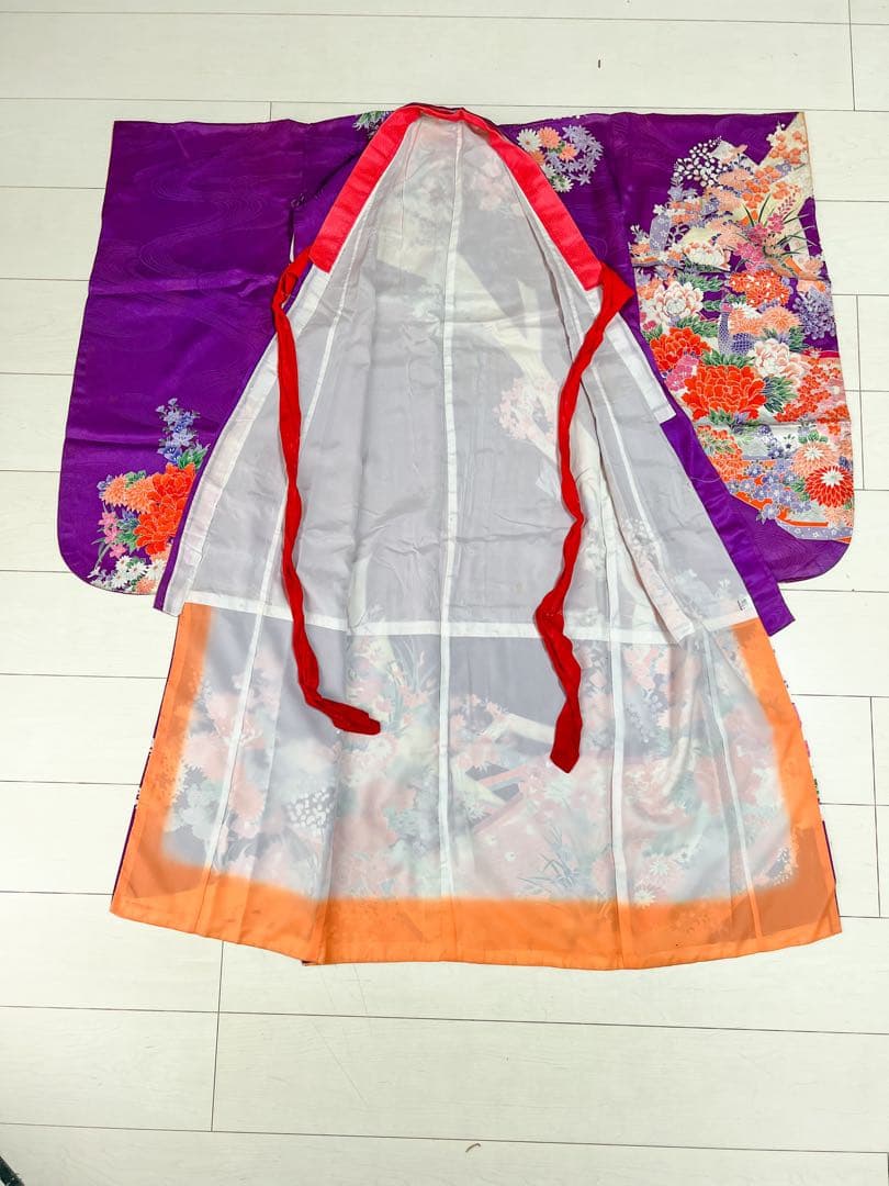 【週末セール！！】アンティーク着物　七五三　7歳　フルセット　紫