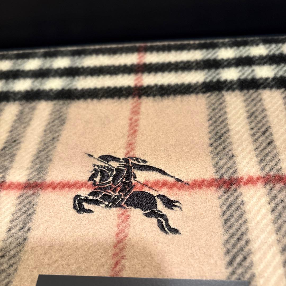 BURBERRY ウール100% チェック柄ブランケット 140x200cm