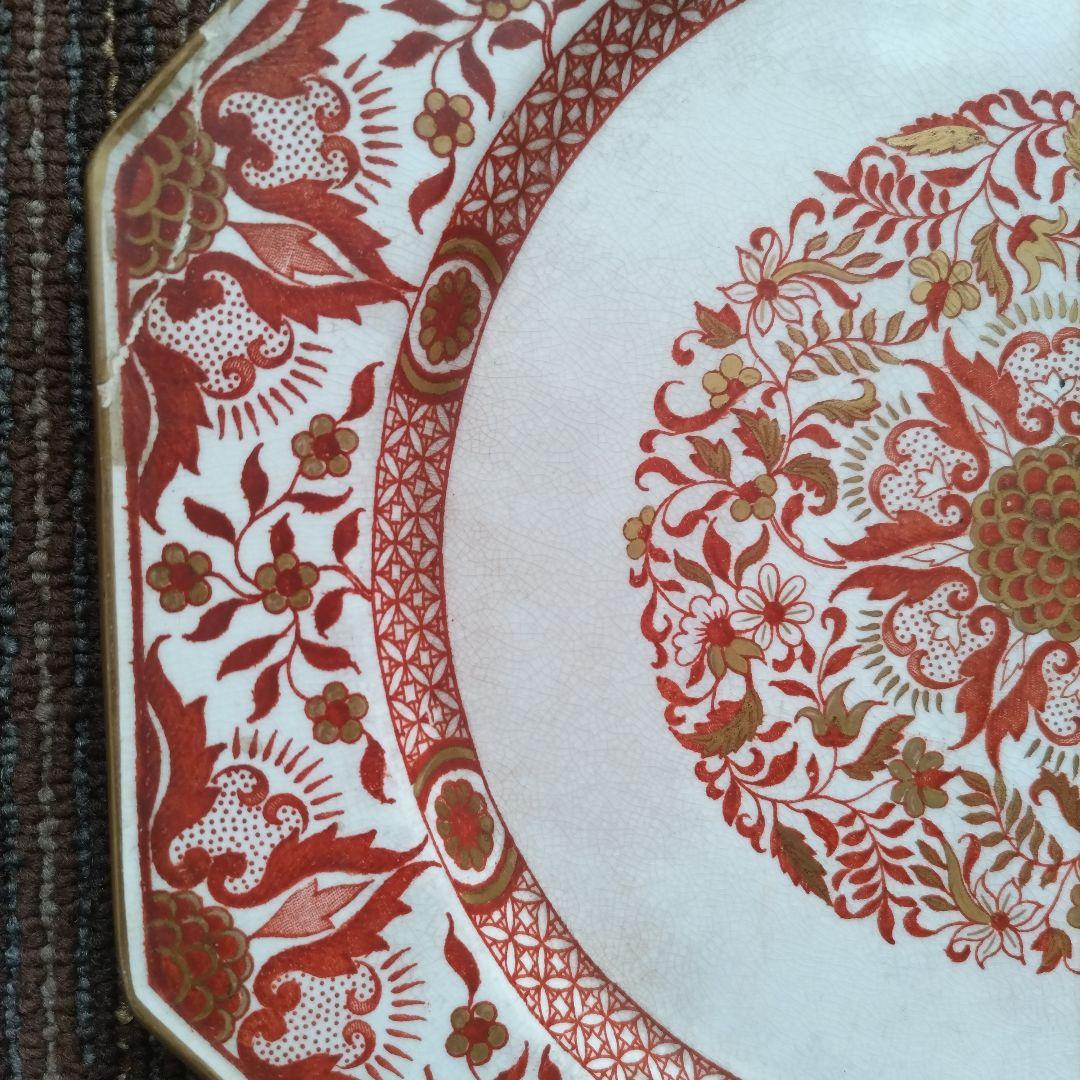 1860年代〜　オールドミントン　デンマーク　オクトゴナル　ディナー皿　※補修有