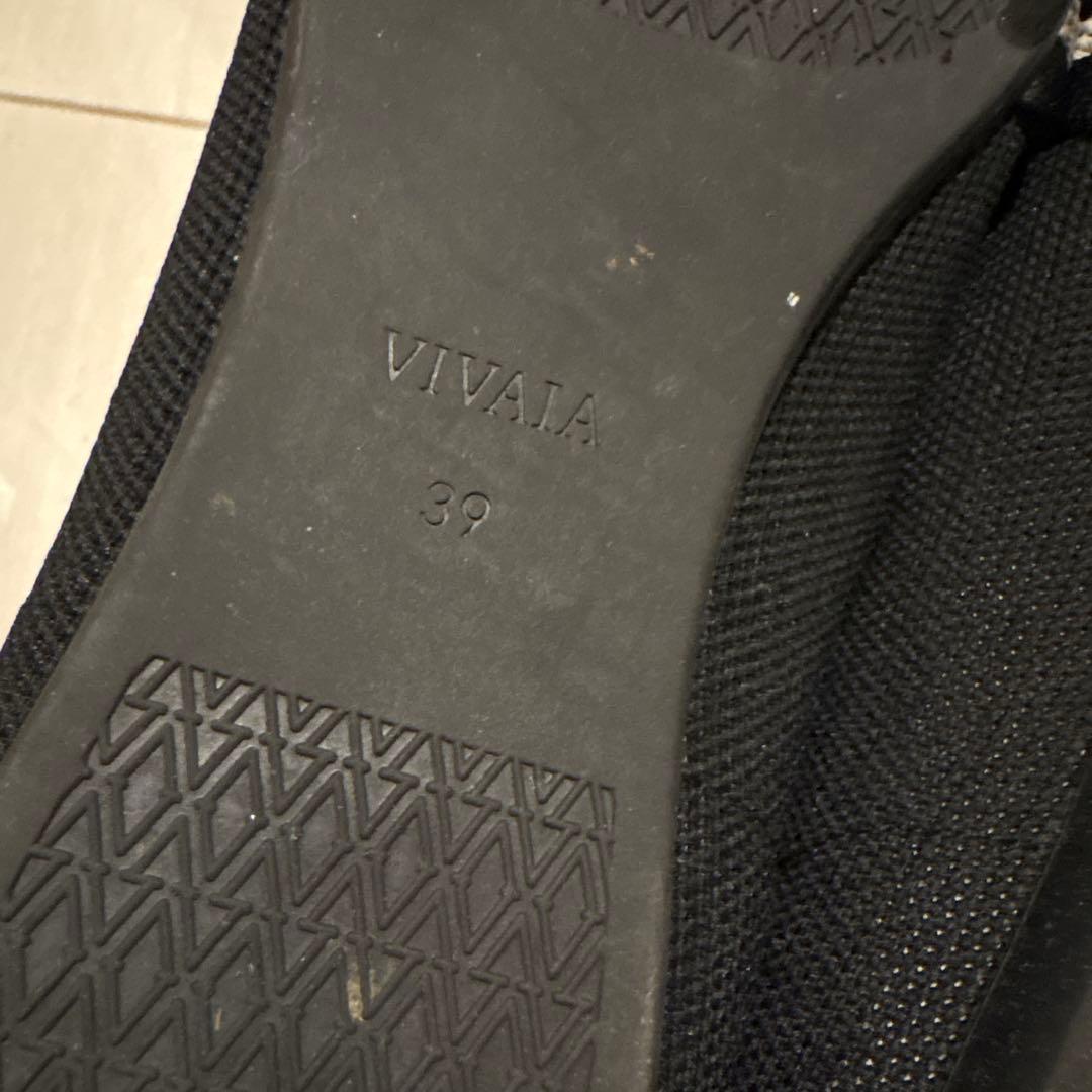 VIVAIA ポインテッドトゥ リボン付き ローファー