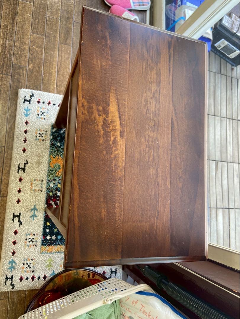 オールドカリモク マガジンラック／サイドキャビネット 木製 ヴィンテージ