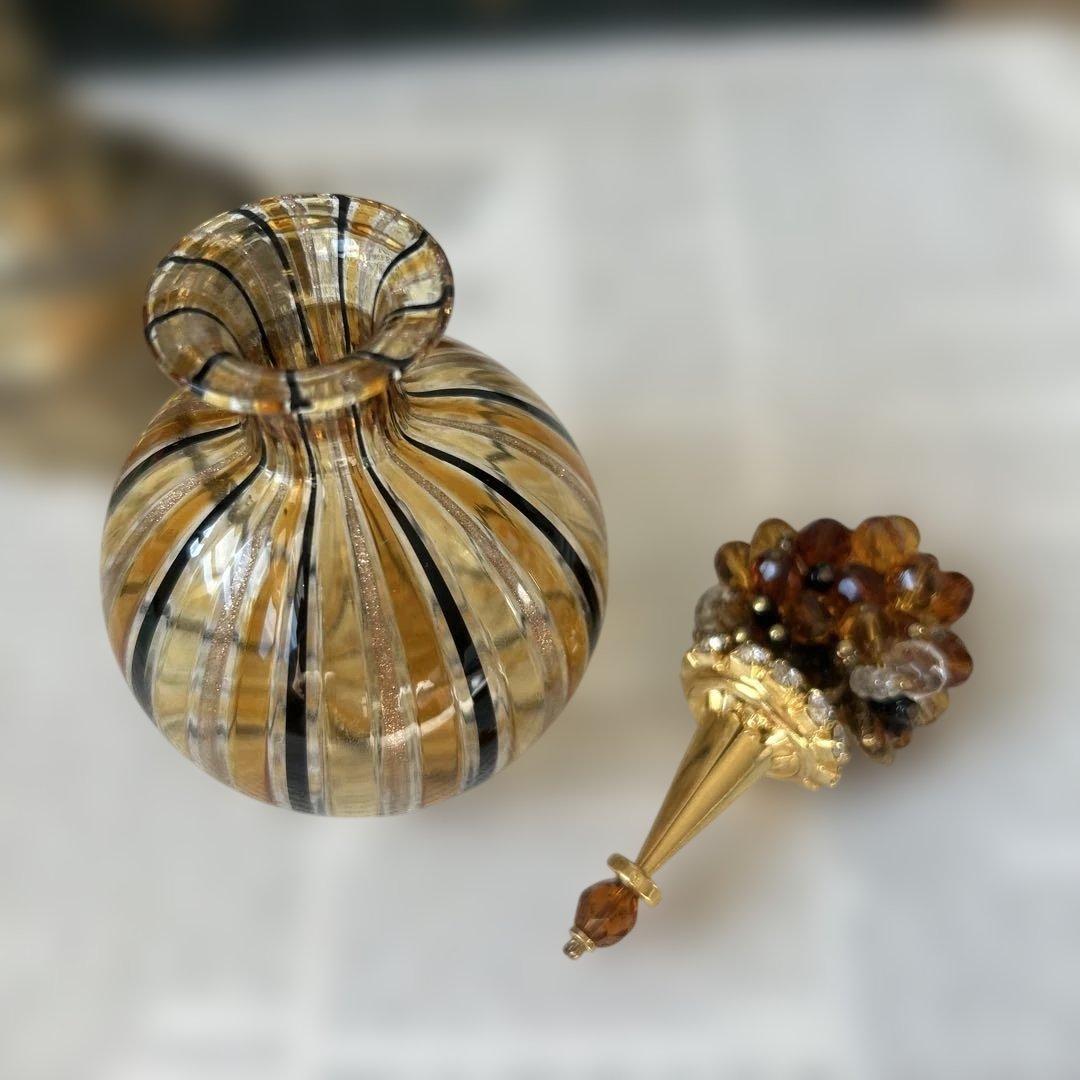 イタリア製 ヴェネツィアンガラス ムラーノガラス 香水瓶トパーズ