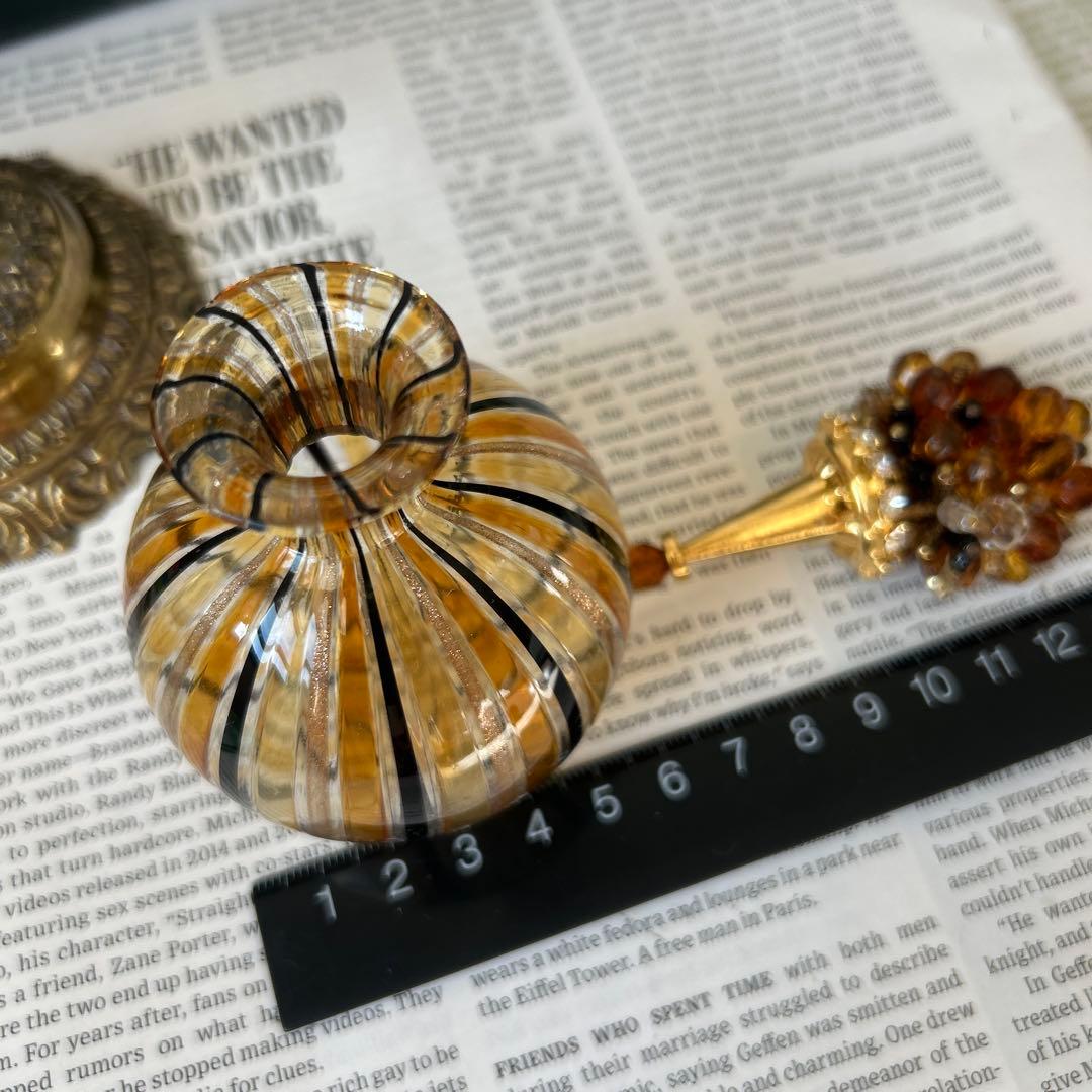 イタリア製 ヴェネツィアンガラス ムラーノガラス 香水瓶トパーズ