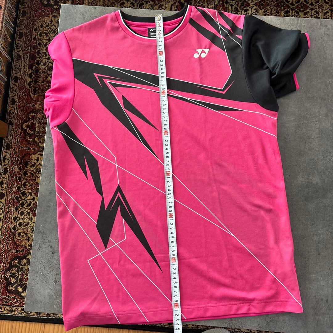 \美品/ YONEX ピンク ゲームシャツ Oサイズ