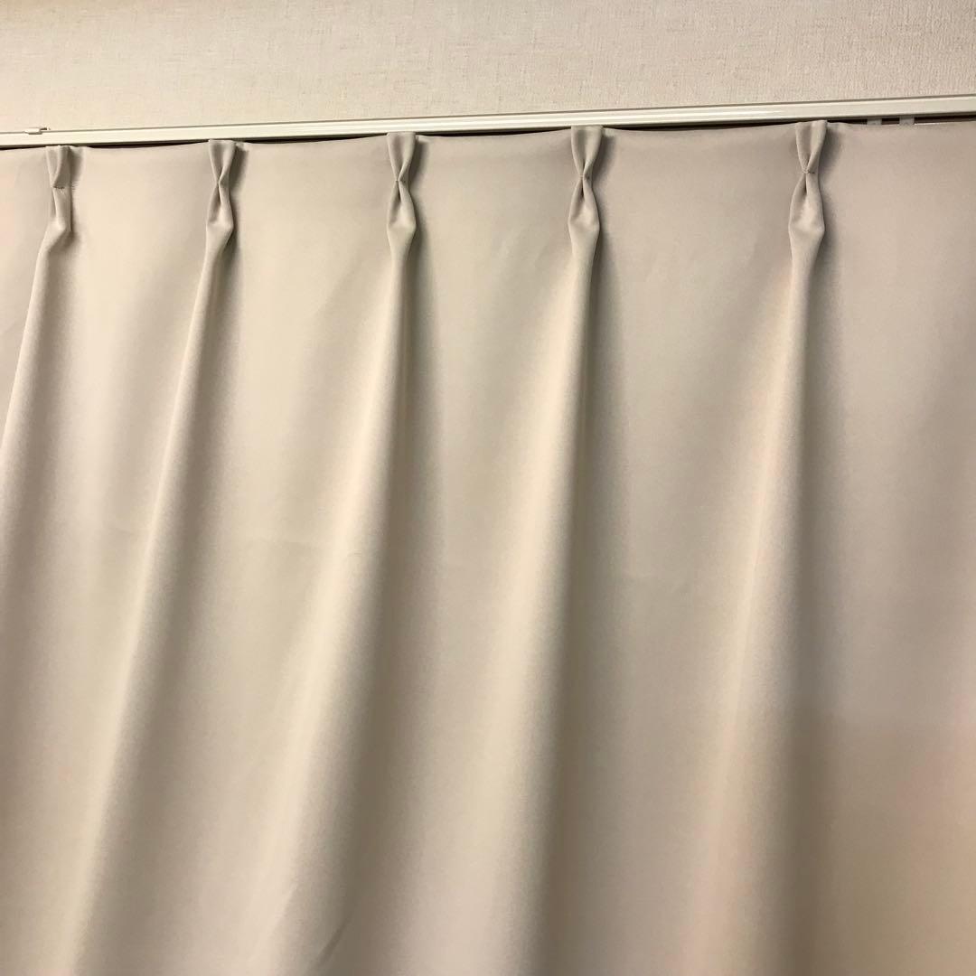 防炎　1級遮光カーテン　幅150cm×丈240cm2枚　アイボリー