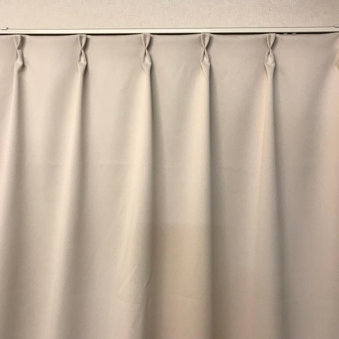 防炎　1級遮光カーテン　幅150cm×丈240cm2枚　アイボリー