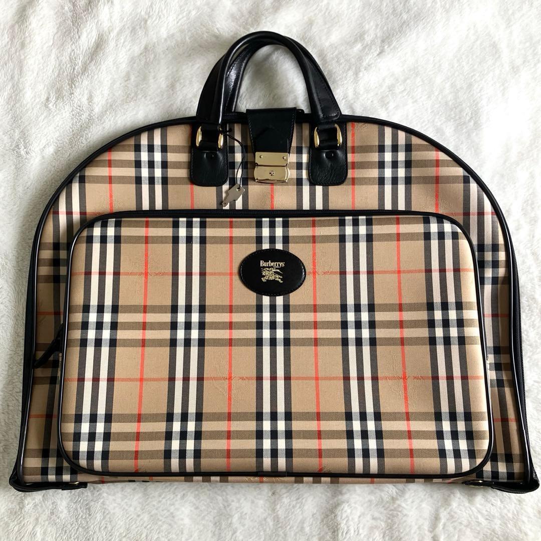希少 超美品 バーバリーズ ノバチェック シャドーホース ガーメントバッグ