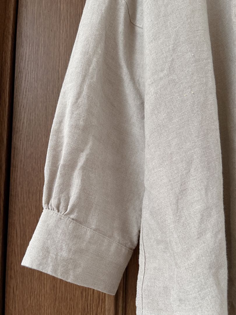 HUIS 8分袖オールドレピアリネンワイドブラウス きなり レディス U108