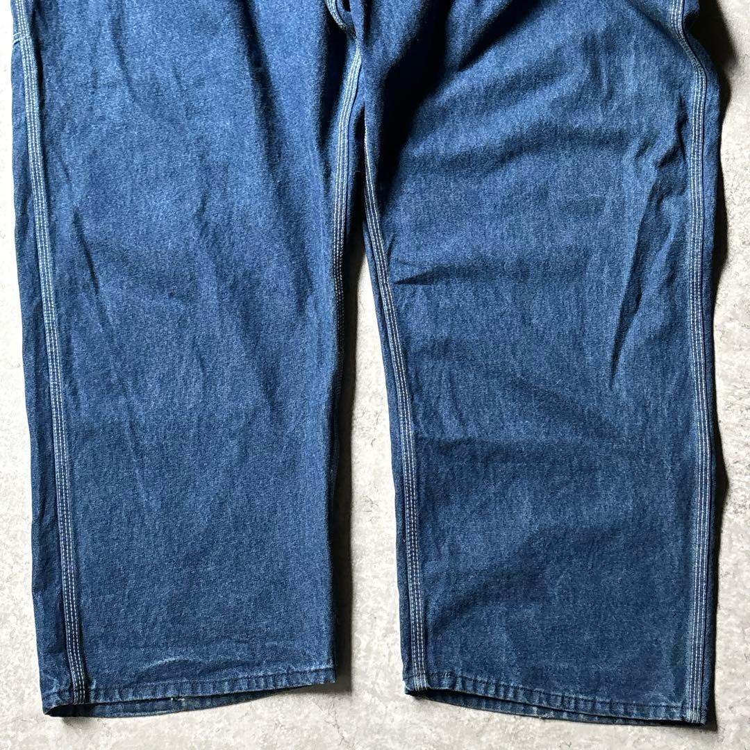 USA製 ROUND HOUSE デニムオーバーオール W56L30 超ビック