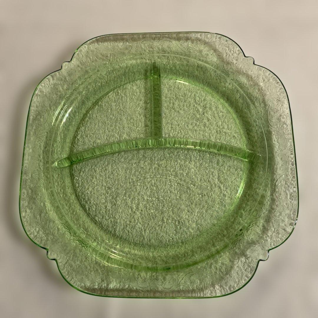 ビンテージ　フェデラル(検)　3コンパートメント　デプレッショングラス 1