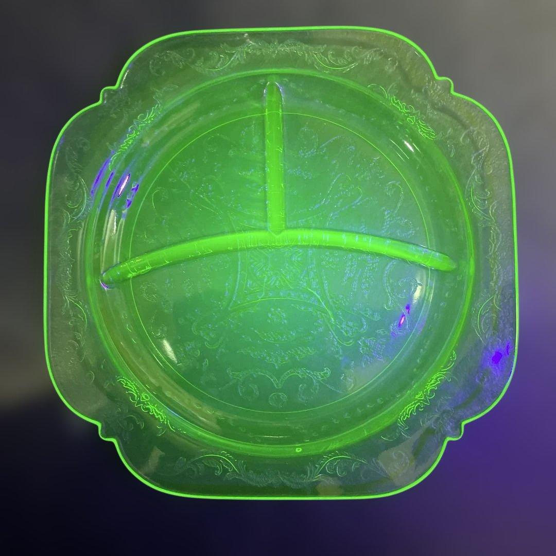 ビンテージ　フェデラル(検)　3コンパートメント　デプレッショングラス 1