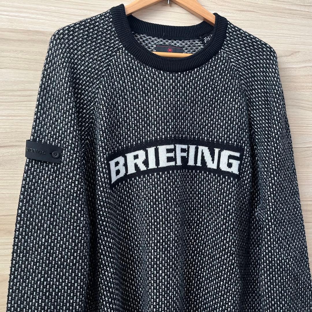 美品★37,400円 BRIEFING あったかウールセーター完売品 黒×白XL