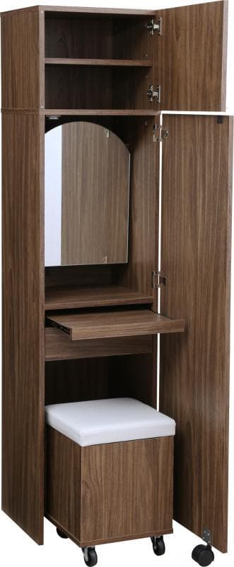 送料込 たっぷり収納 すき間ドレッサー スツール コンセント付 全身ミラーB