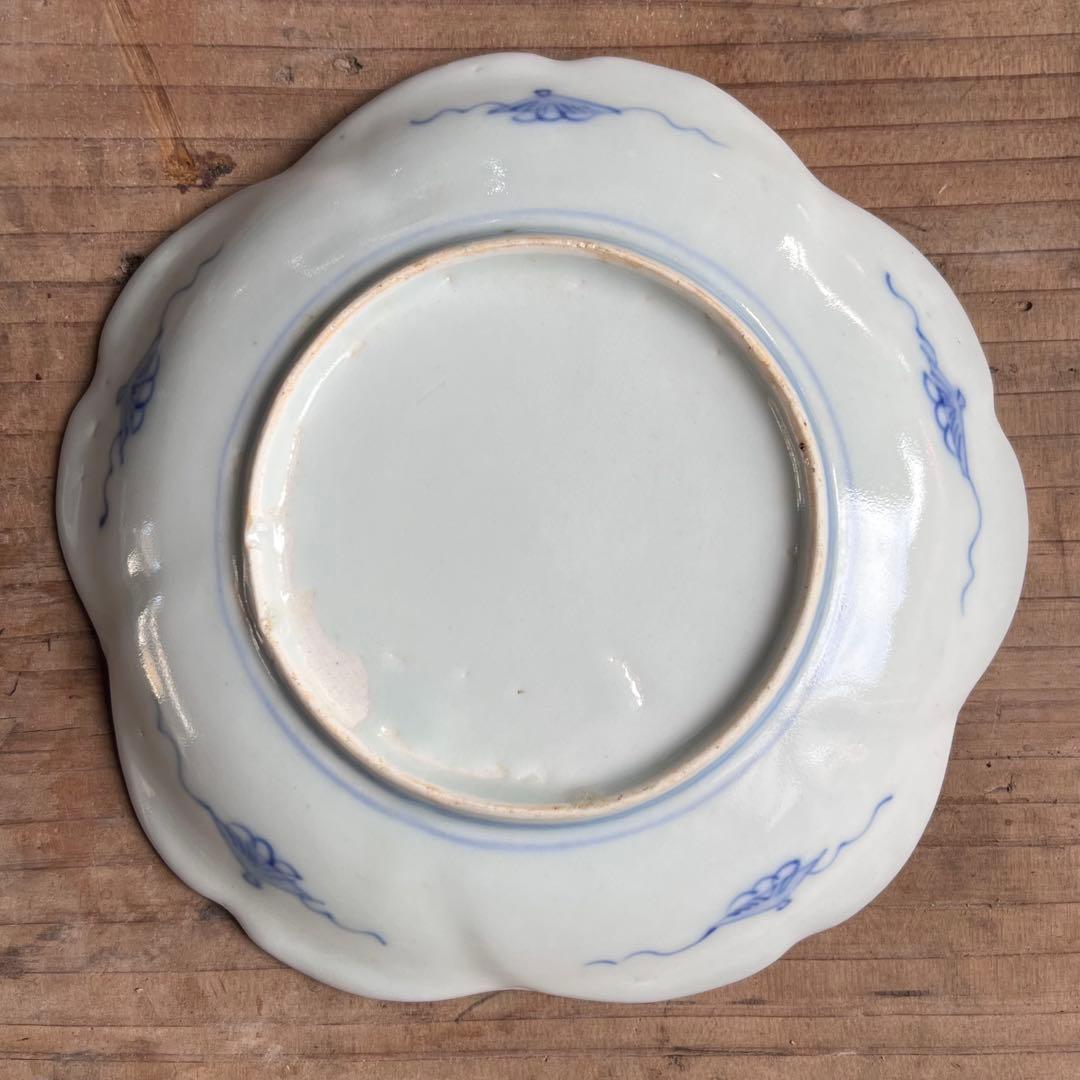 骨董　古伊万里　雛　　立雛　5寸皿　5客組