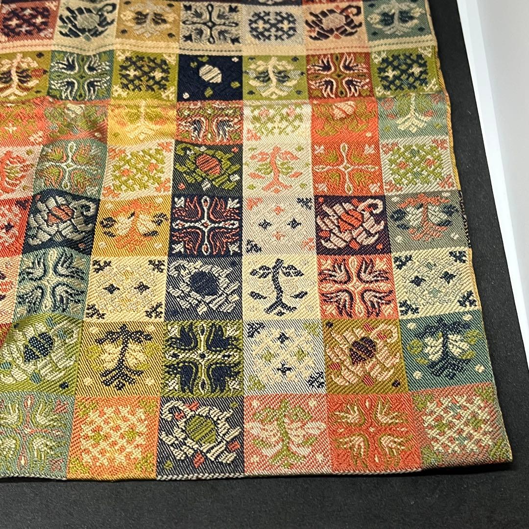 詳細不明　帛紗　『古希記念 服紗 愛用の帯を以って』　ふくさ　正絹　書付　茶道具