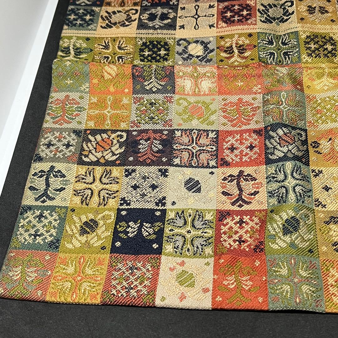 詳細不明　帛紗　『古希記念 服紗 愛用の帯を以って』　ふくさ　正絹　書付　茶道具