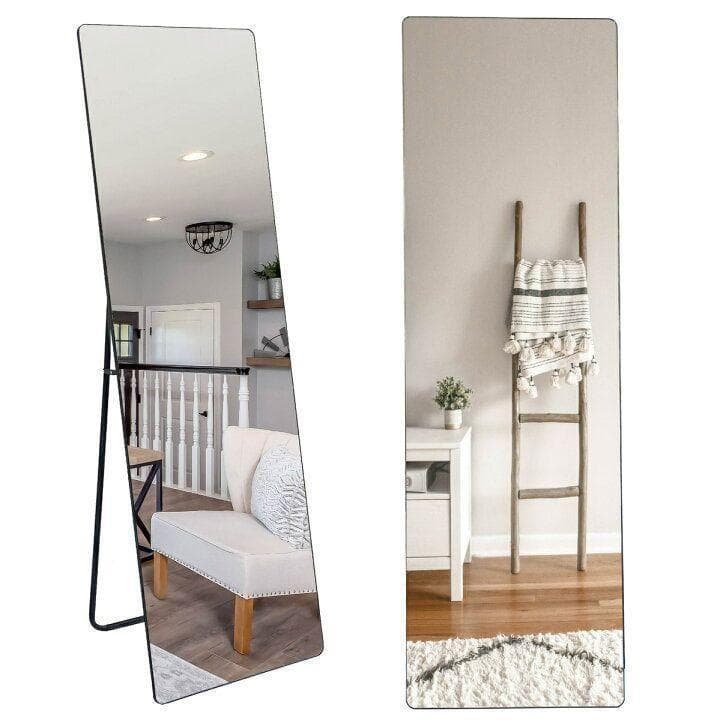 スタンドミラー 壁掛け 全身 鏡 姿見鏡 150cmx40cm 黒 1520