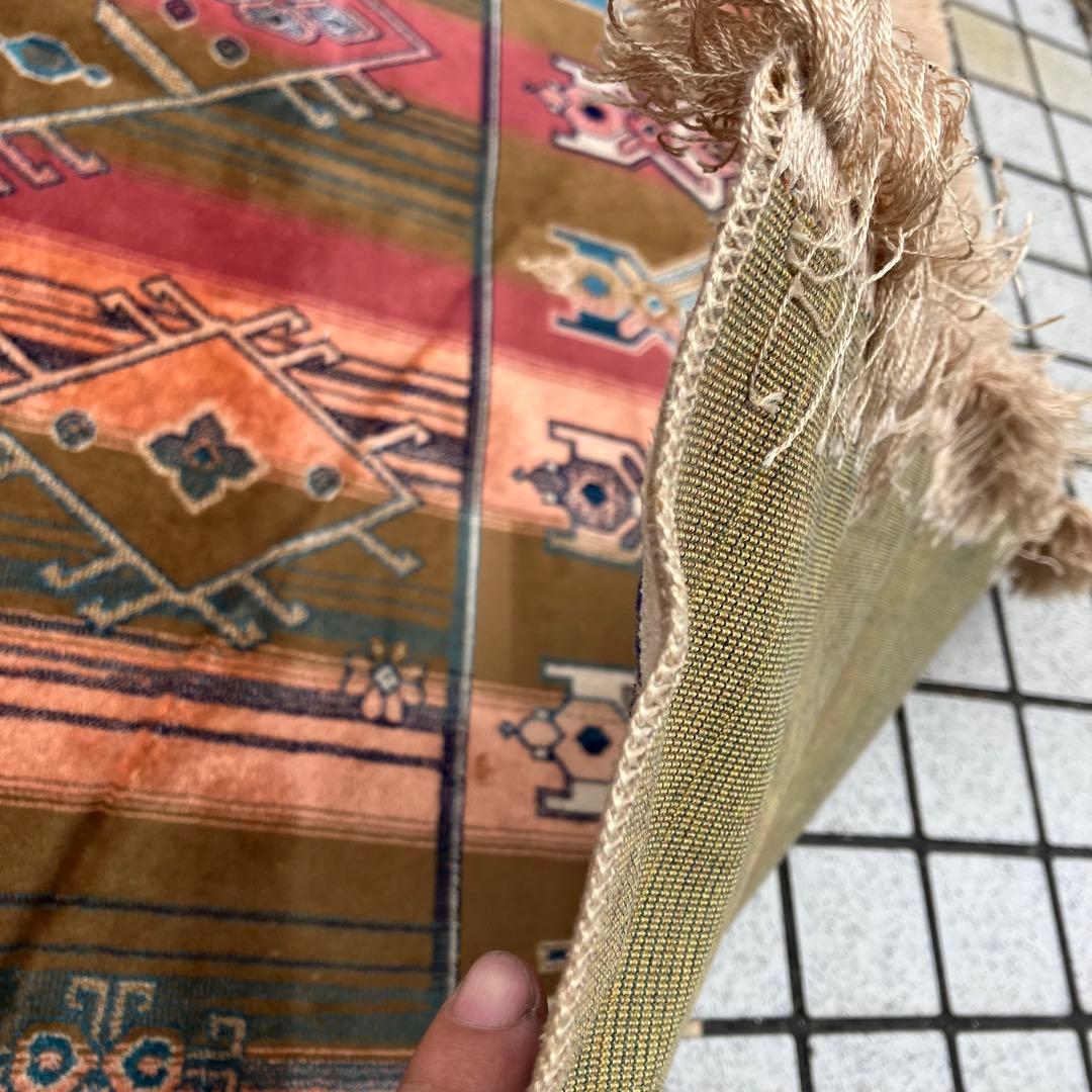 ヴィンテージ メキシカンラグ ネイティブ柄 民族柄 ペルシャ絨毯 大型絨毯