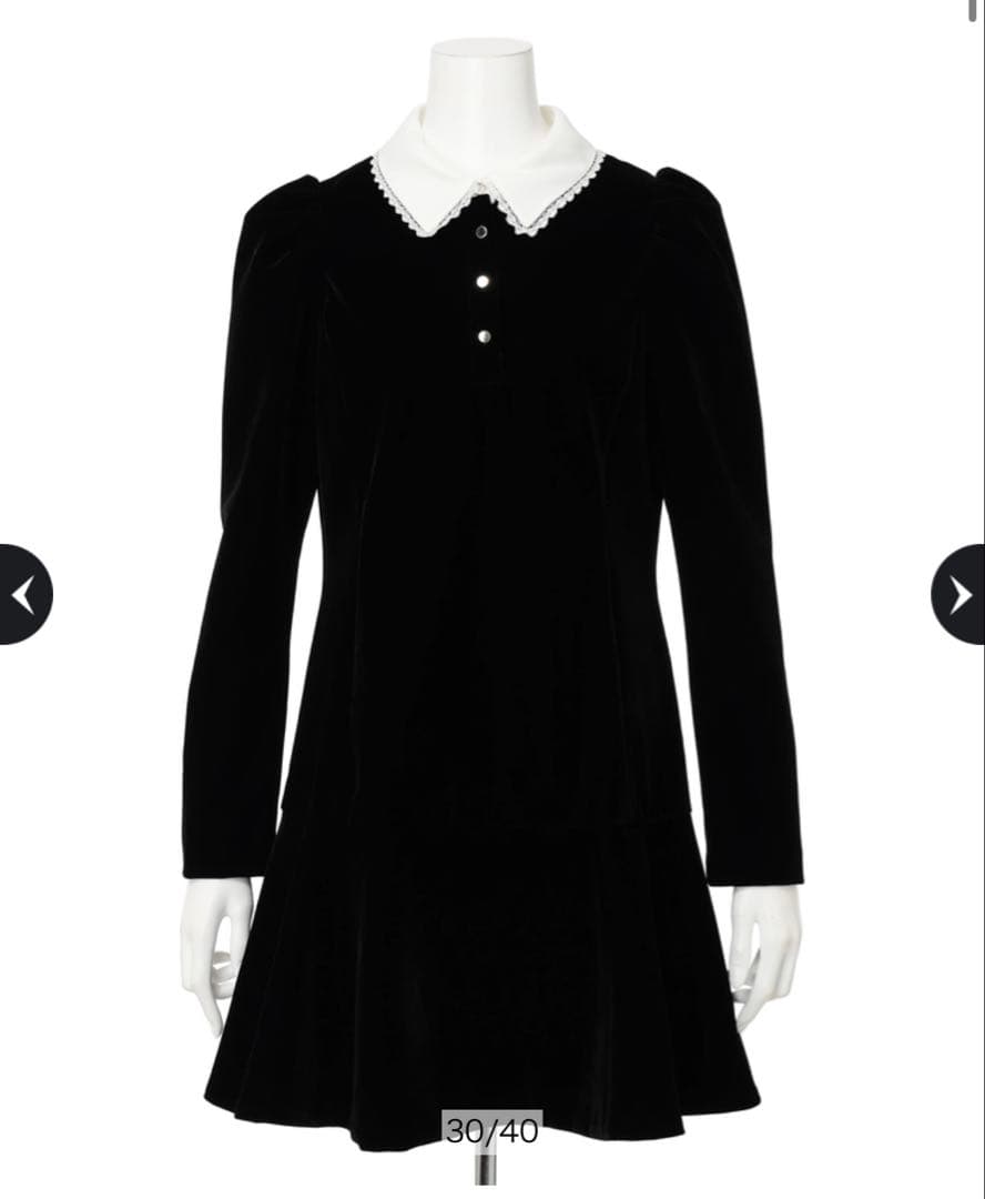 Rirandture ベルベットカラーミニワンピース