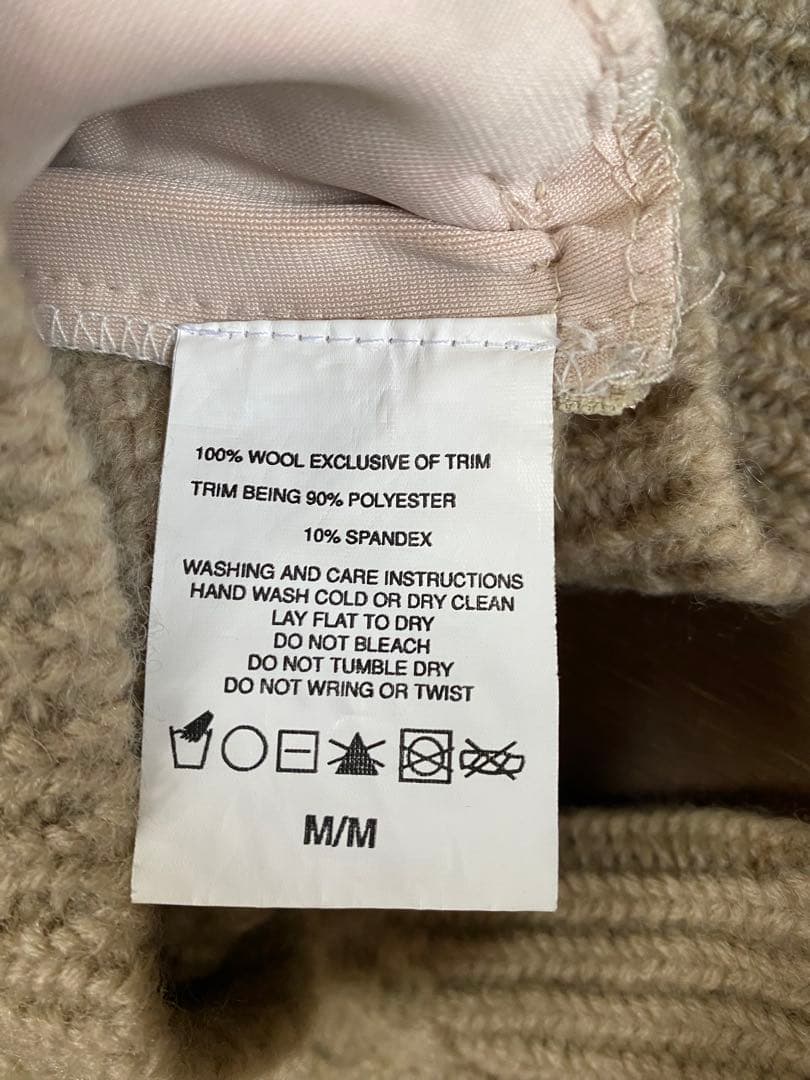 iDiom ベージュ フード付き ケーブル編みセーターメンズM