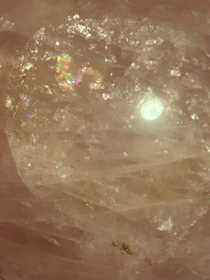 【天然石】ディープローズクォーツ スフィア 丸玉 約7.5cmオマケ台座