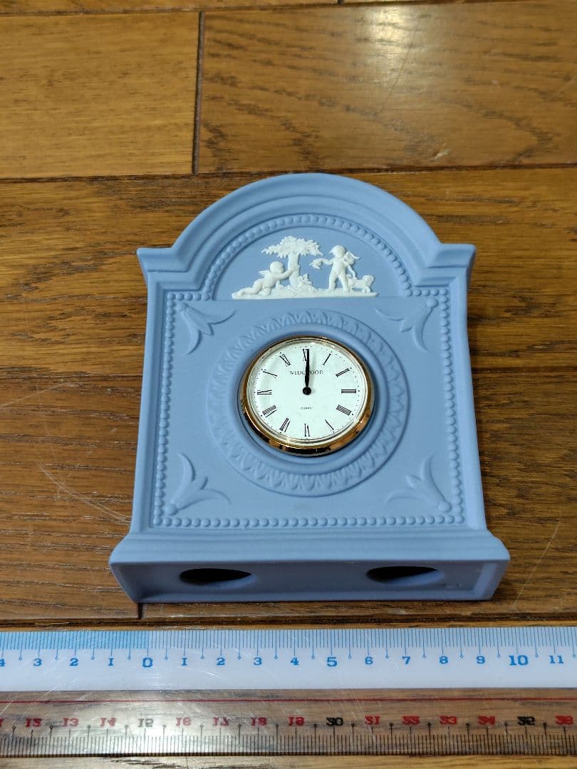 ヴィンテージ　ウェッジウッド　ペールブルー　時計