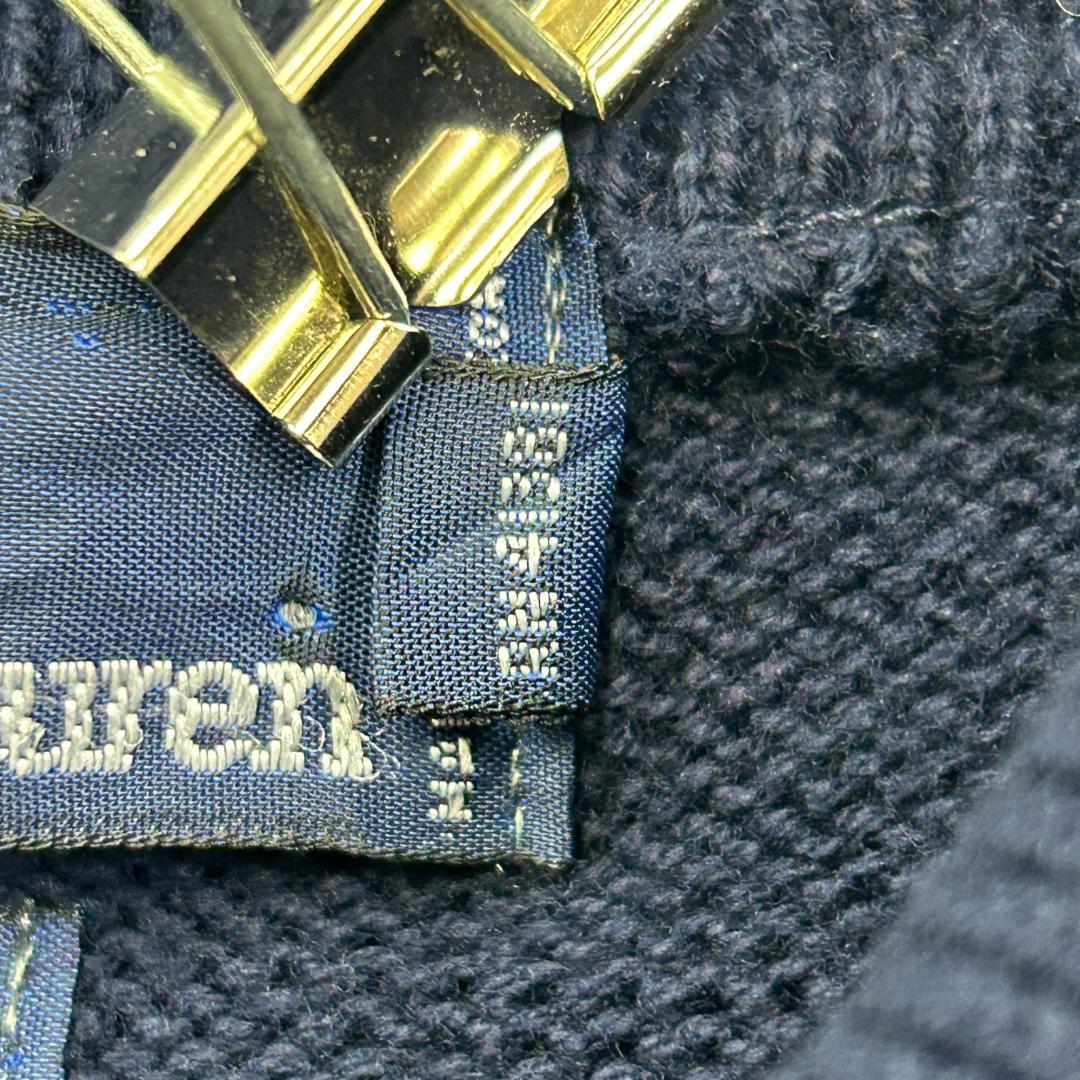 お*ち様 ラルフローレン　刺繍　ワンポイント　ポニー　襟付き　ニット　古着　ネイ