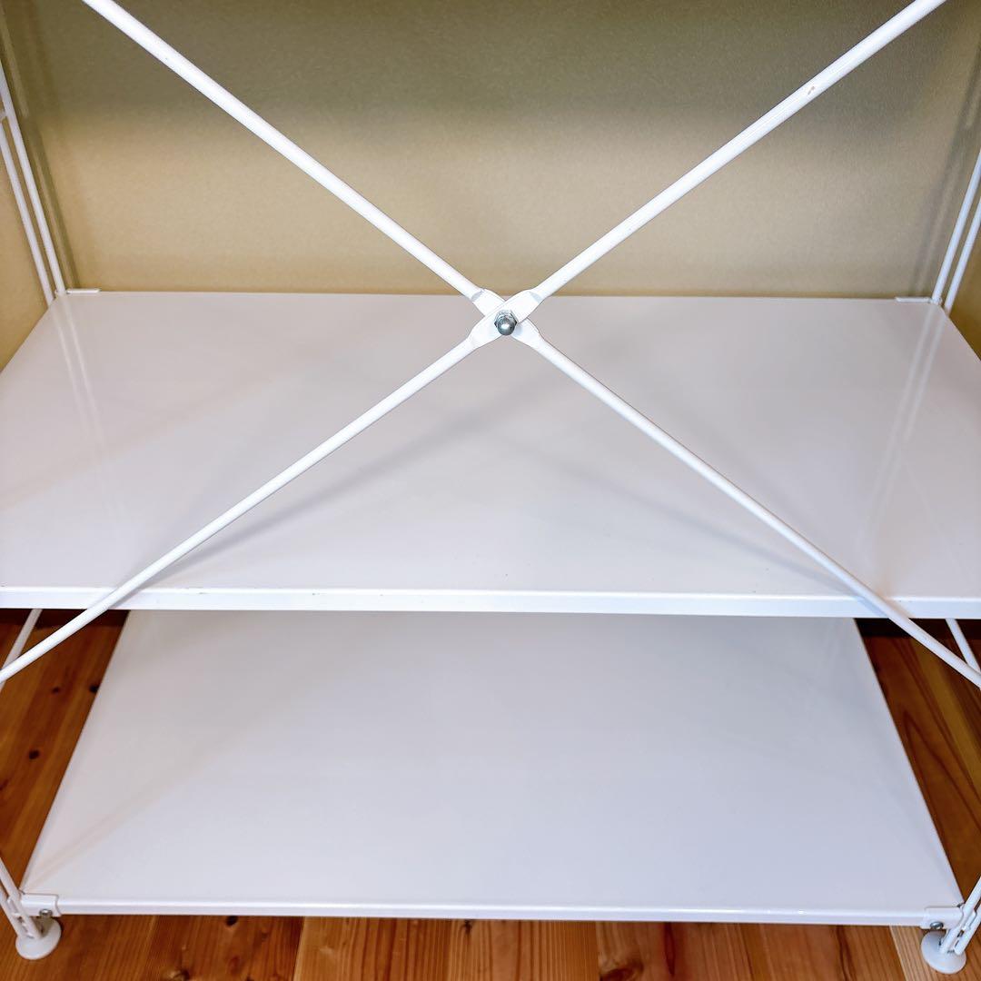 【良品】 無印良品 スチールユニットシェルフ スチール棚セット 中 ワイド 4段