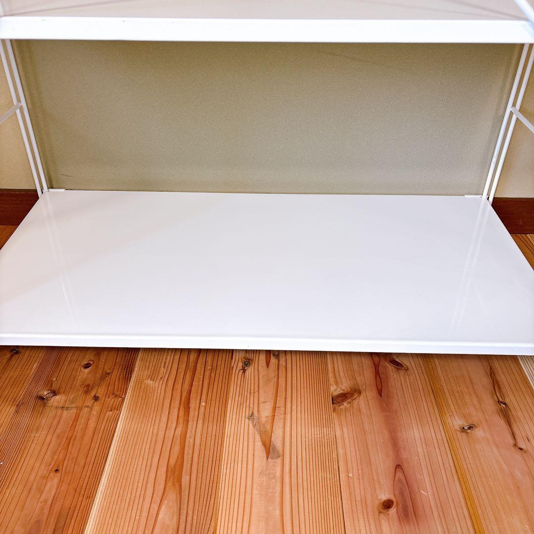 【良品】 無印良品 スチールユニットシェルフ スチール棚セット 中 ワイド 4段