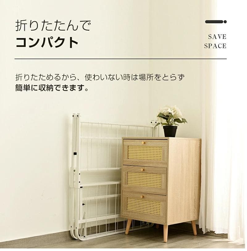 折りたたみ可能パイプベッド　シングルサイズ　組み立て簡単　一人暮らし　BLACK