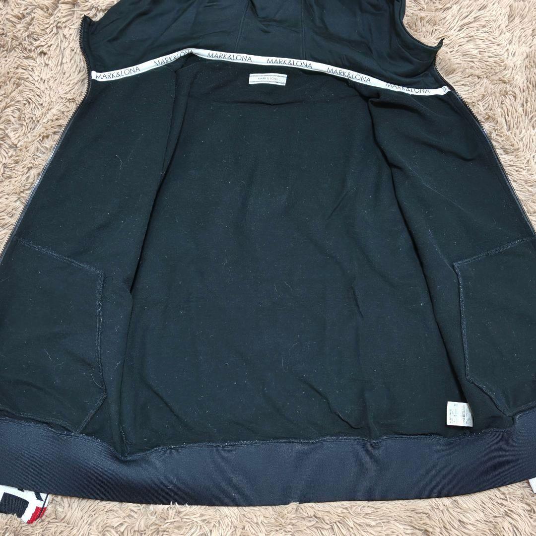 マークアンドロナ　パーカー　フード　フルジップ　スカル　ブラック　メンズ　50