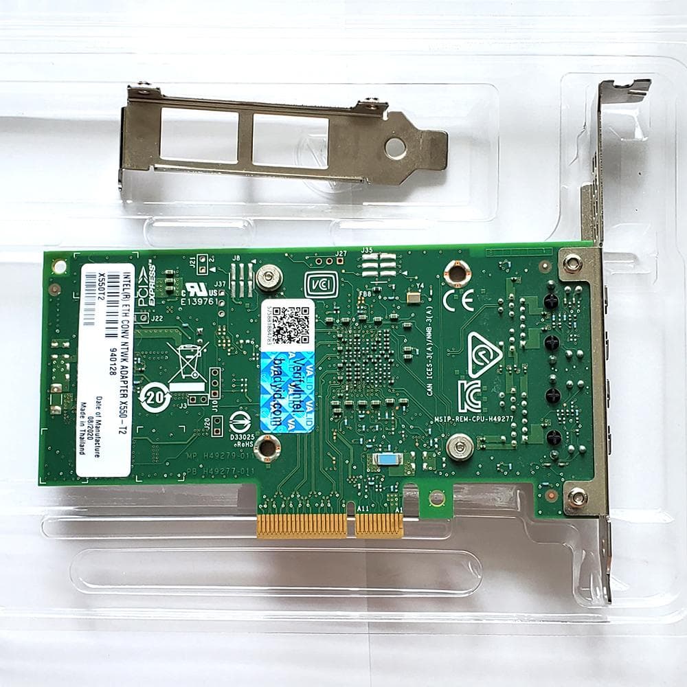 Intel 純正 X550-T2 10Gbps 2ポート LANカード