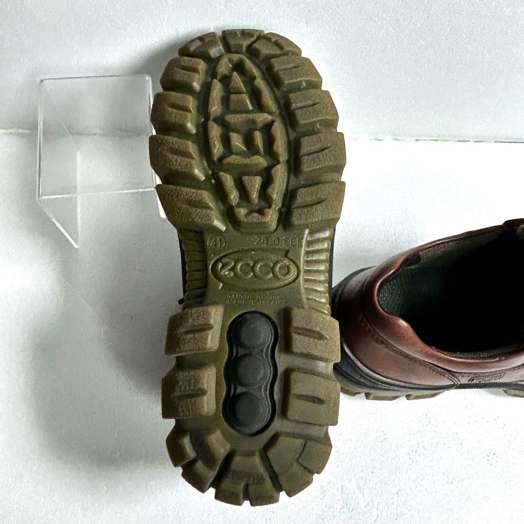 極美品 ECCO 日本製 ゴアテックス モックトゥシューズ ブラウン 防水 革靴