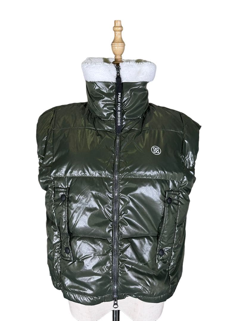 G/FORE韓国ジーフォアレディースショートダウンベストsizeMカーキー