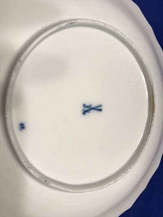 マイセン　アンティーク　プレート　ボタン剣　1級品　金彩バラ　24cm