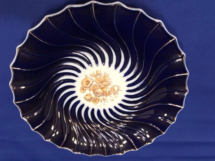 マイセン　アンティーク　プレート　ボタン剣　1級品　金彩バラ　24cm