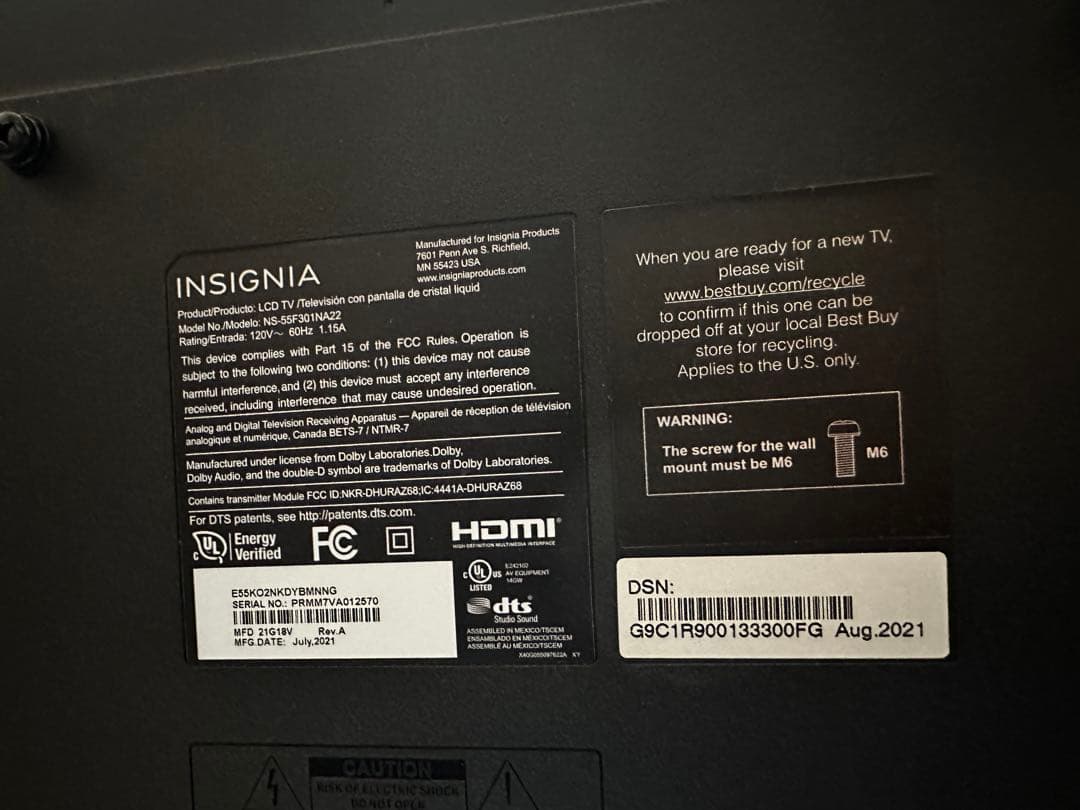 チューナレス スマートテレビ 4K対応 55インチ リモコン付