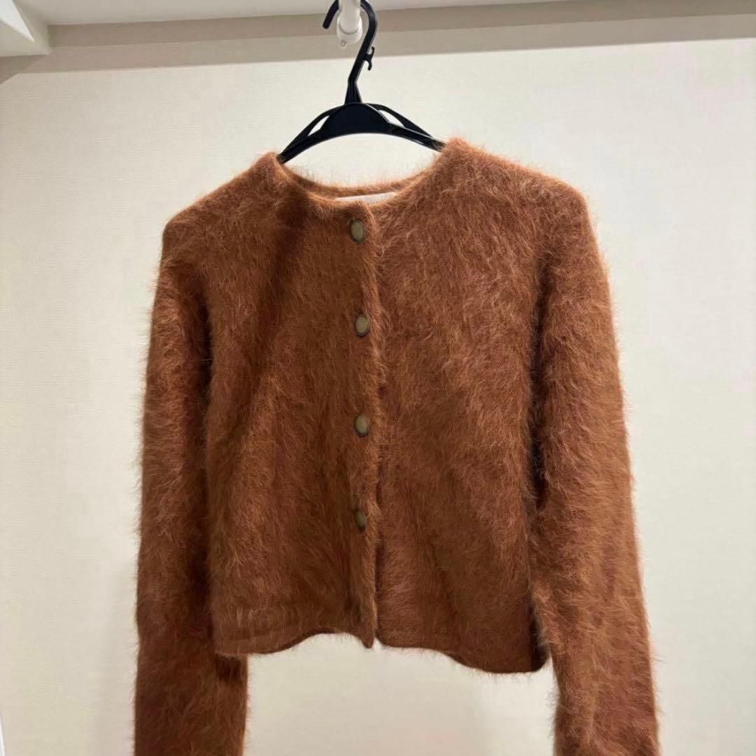 【THE PAUSE】ファーニットショートカーディガン