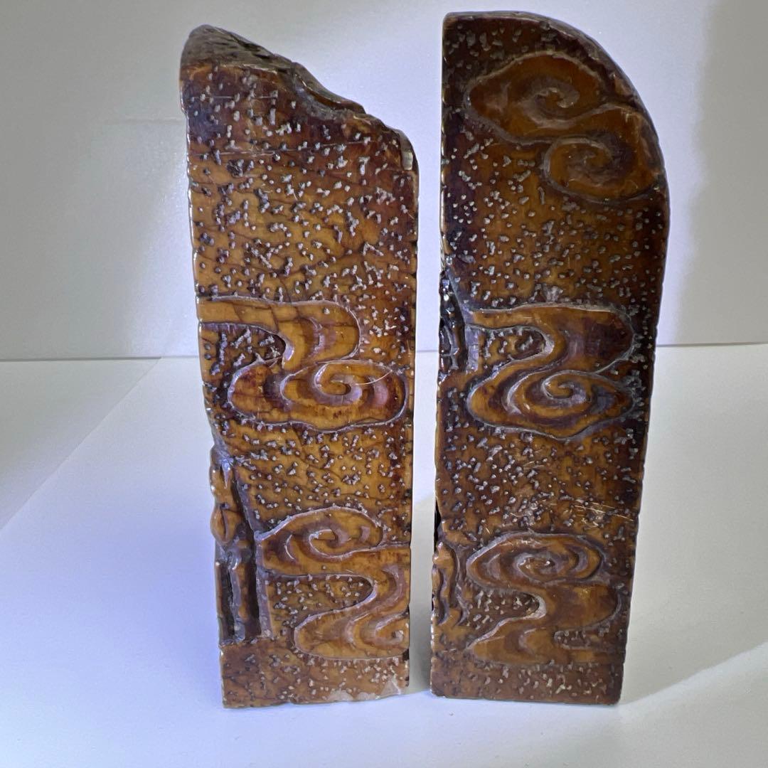 中国古玩　寿山石印材　1346g 高さ約6~13.5㎝　東Y8-0204☆2F