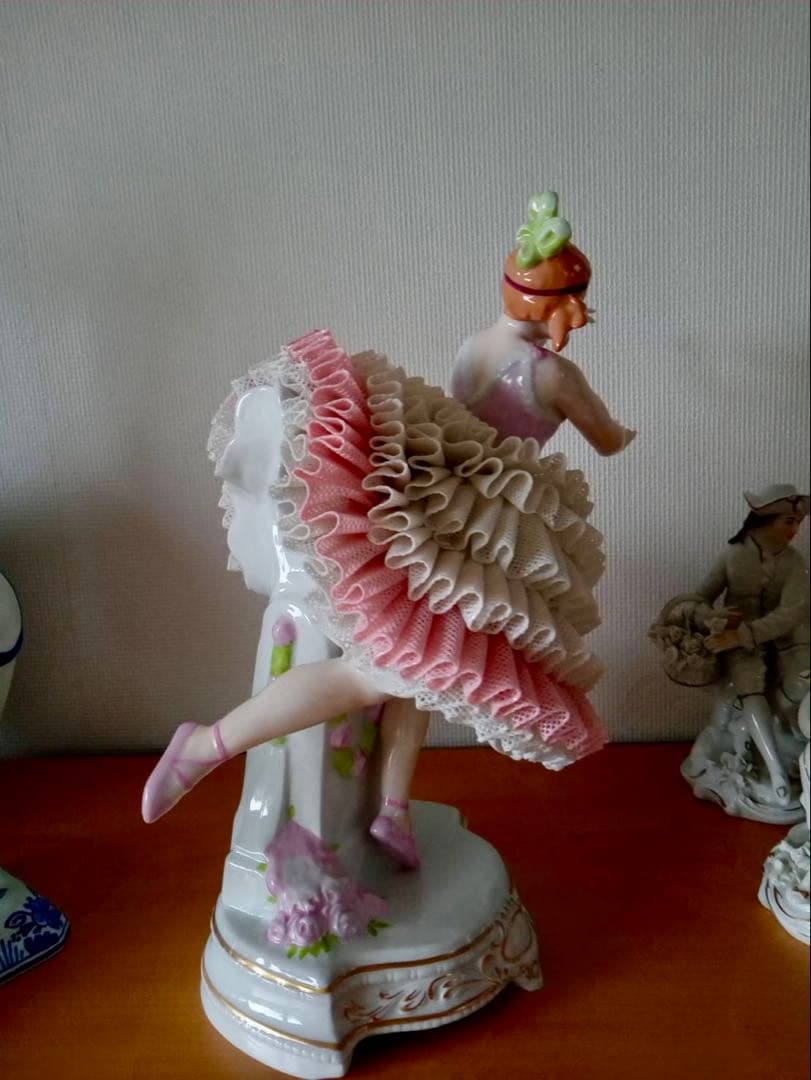 ジッツェンドルフ　フィギュリン　ドレスデン　レース人形　陶器人形　大き目