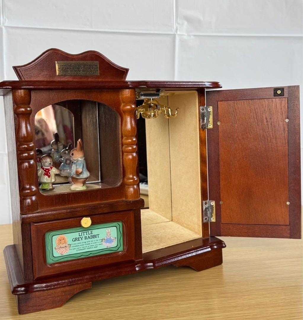 ✨希少✨激レア✨アンティークリトルグレイラビットオルゴール付きジュエリーボックス