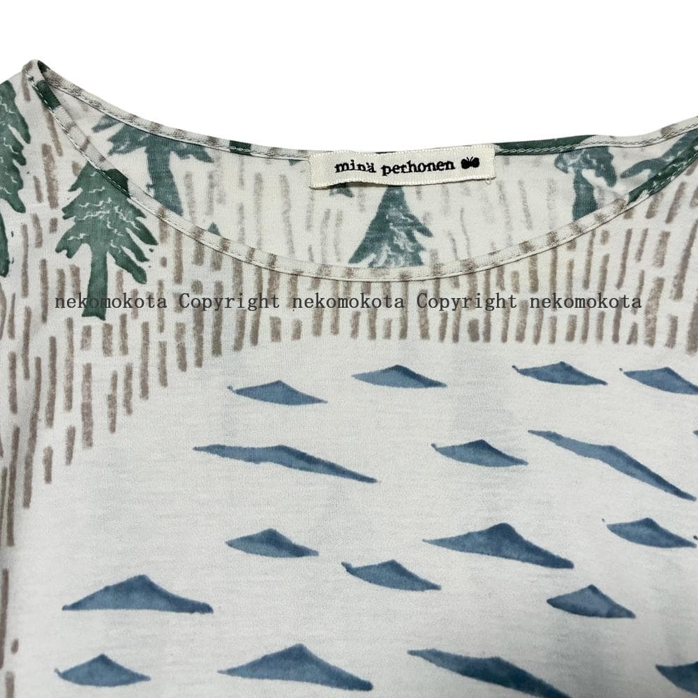 ミナペルホネン one day 総柄 ワンピース 36 mina ワンディ