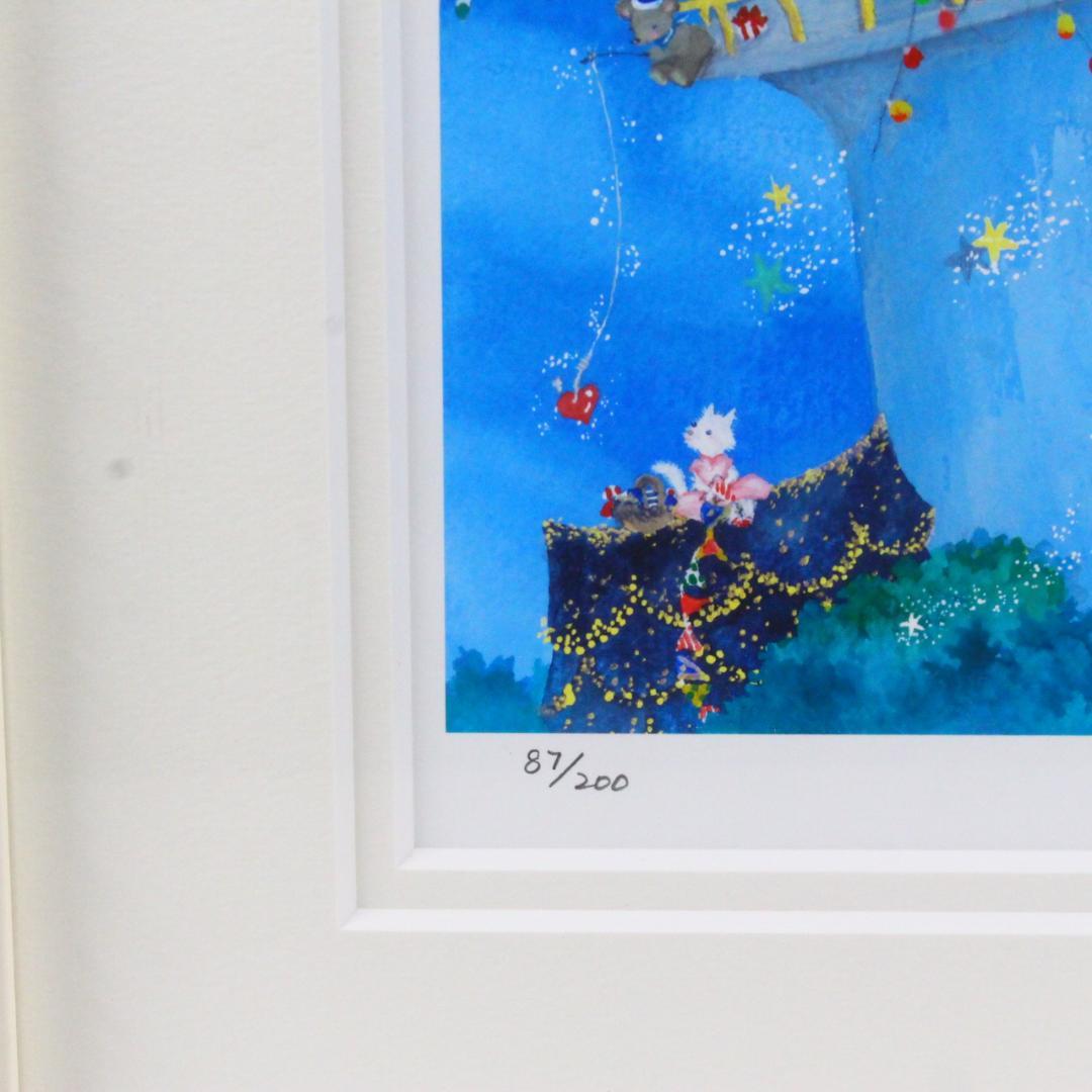 ◇横山真弥 絵画(版画/アーカイバル) 星降る夜の魔法 エディション番号サイン入