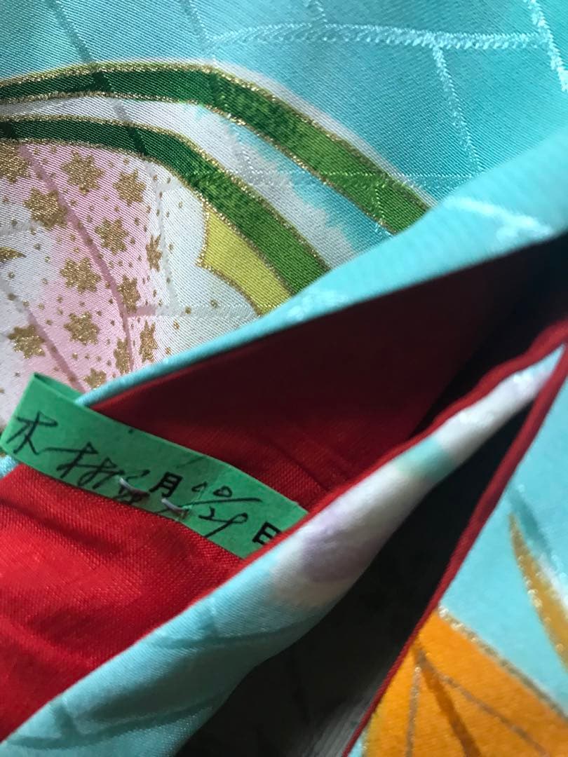 七五三7歳着物セット　アンティーク　正絹　水色　蝶々❤️