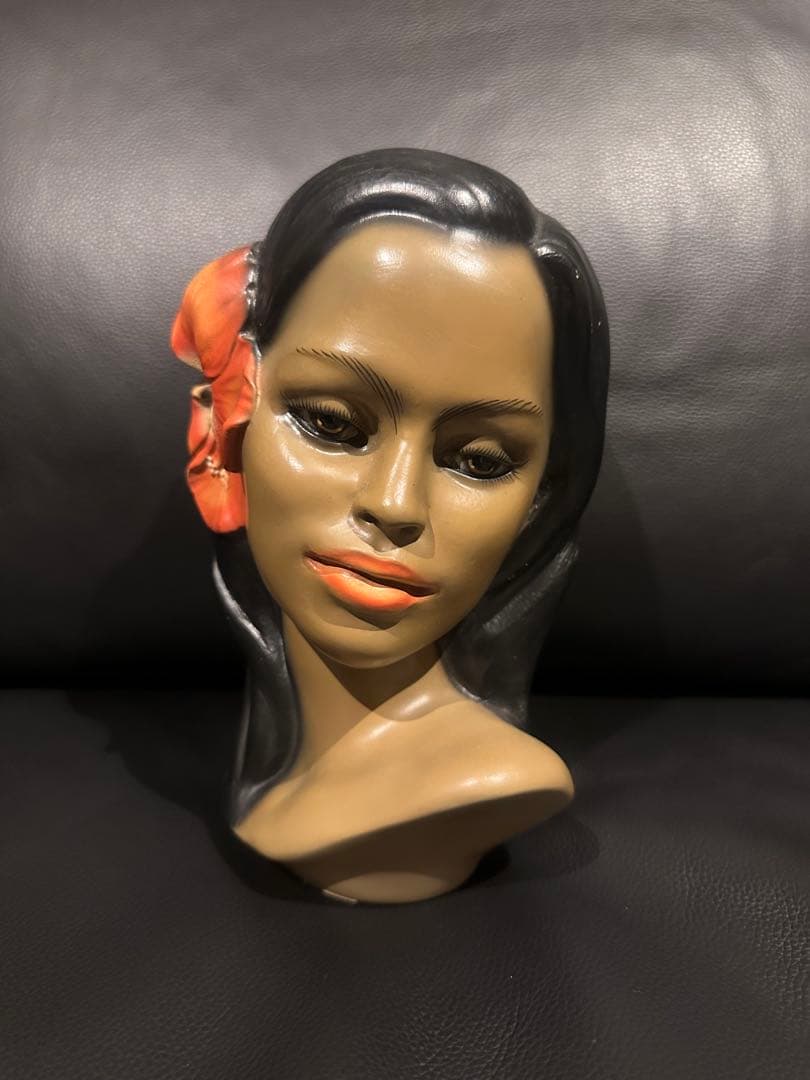 【未開封新品】ハワイアンレトロ希少品 ハイビスカスの花付き女性の顔像