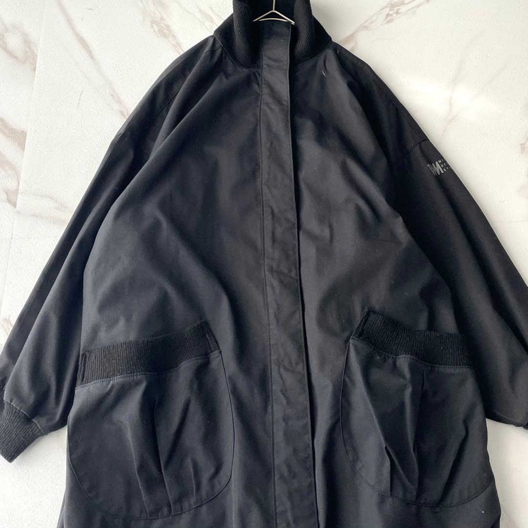 入手困難✨ イッセイミヤケデザインスタジオ ロングコート 銀ロゴ 黒色 80s