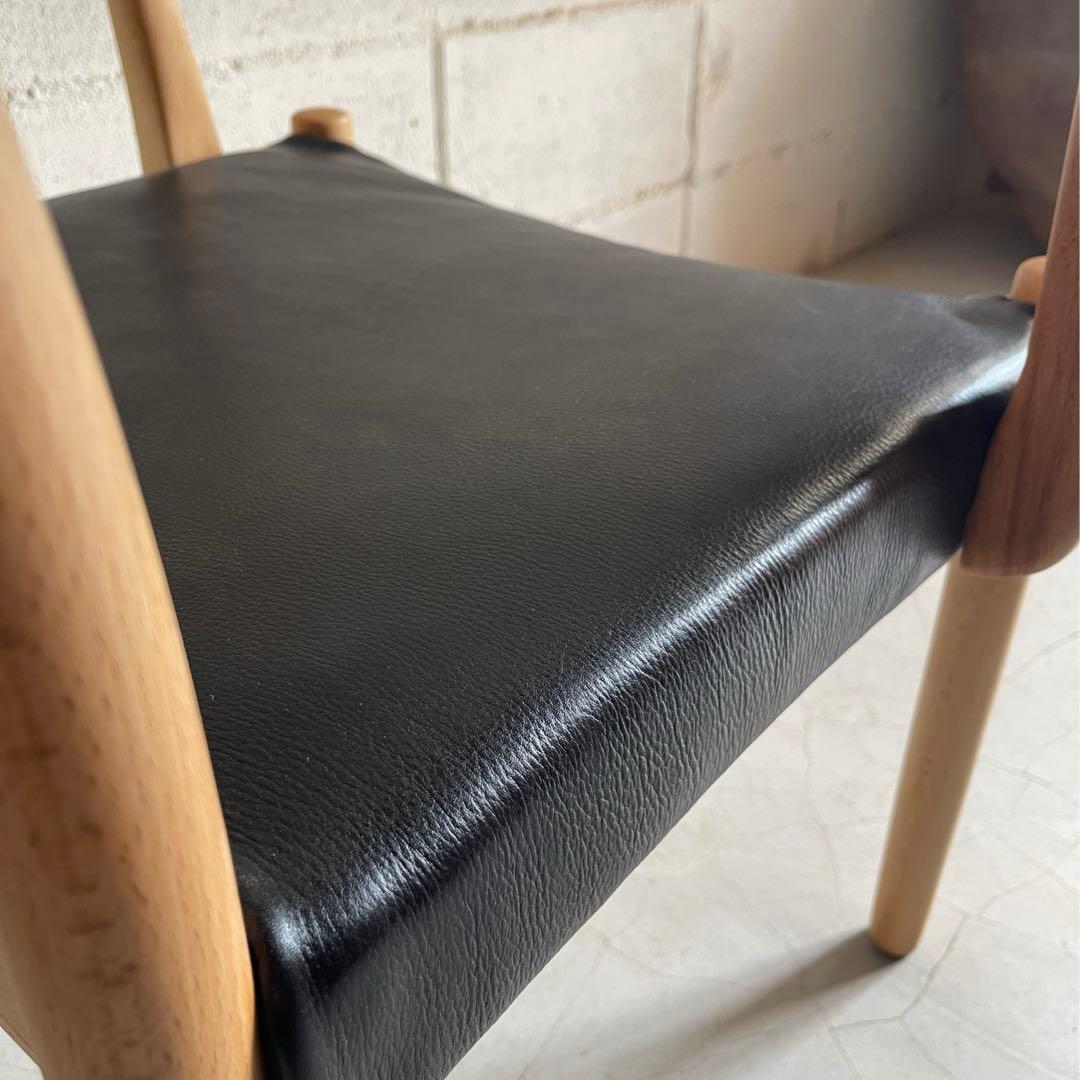ビンテージ　本革レザー　アームチェア　ダイニングチェア
