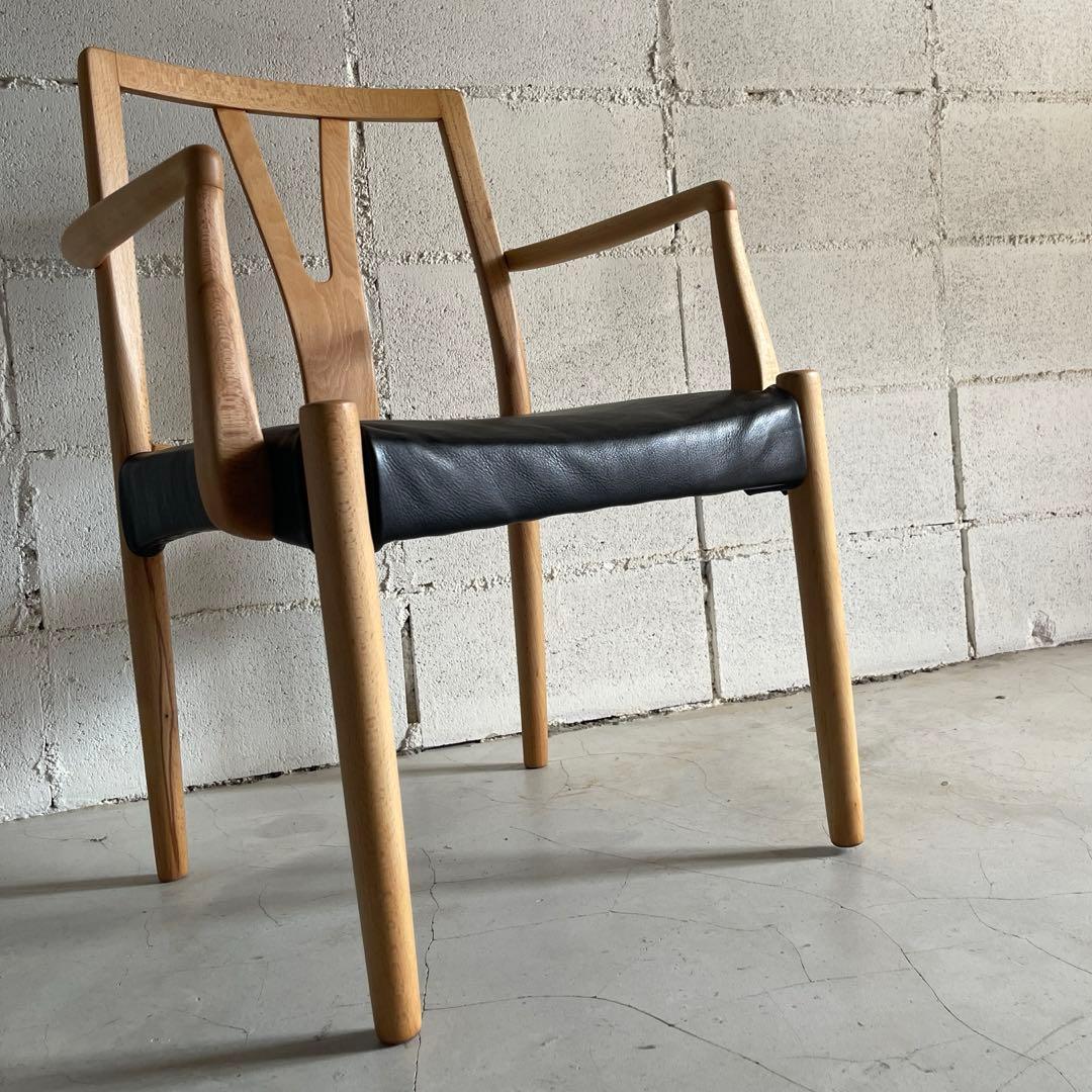 ビンテージ　本革レザー　アームチェア　ダイニングチェア