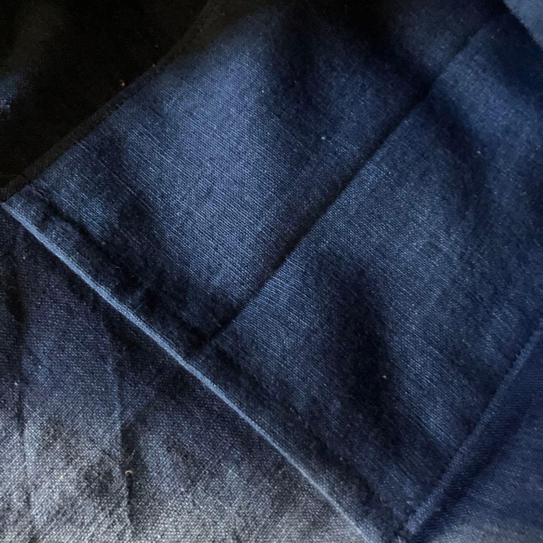 山葡萄胡桃国産かごバック手提げ庄内刺し子藍染め手織り格子木綿チャーム付き