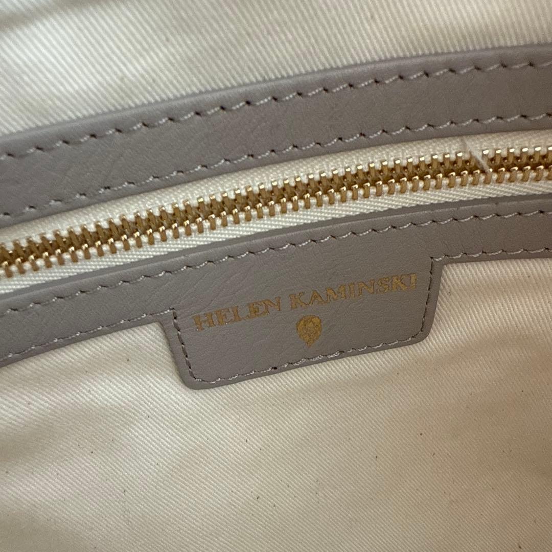 ヘレンカミンスキー ラフィア バッグ グレー パープル